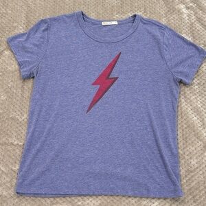 Marine Layer Blue Tee with Pink Lightning Bolt ⚡️